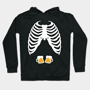 Halloween Skeleton Beer Belly X-Ray Hoodie